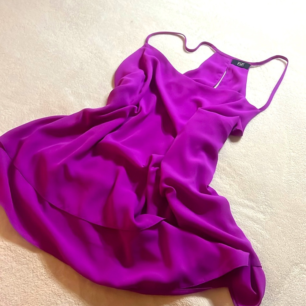 Purple  spaghetti strips Top-Fabric Crep’ - Picture 6 of 6
